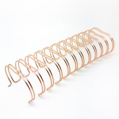 China 7/16'' Pitch 3:1 Rose Gold Wire Binding Double Spiral Wire Book Binding for sale