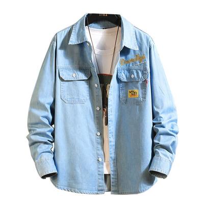 China Breathable Hot Selling Stock High Quality Custom Design Regular Fit Jeans Men Denim Shirt for sale