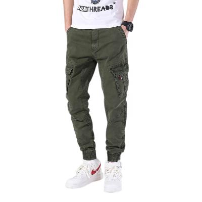 China Design Army Green Twill Cotton Material Breathable Stylish Fashionable Cargo Loose Pants For Men for sale