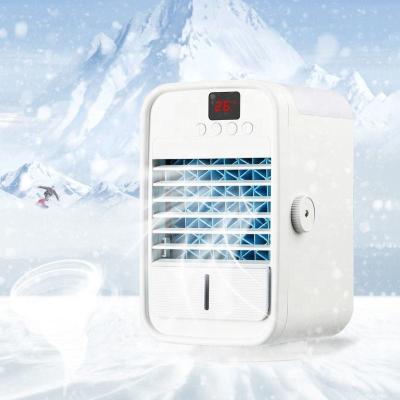 China Timer Mini Air Conditioning Fan Tabletop Small Water Cooling Fan Smart Rechargeable Desktop Air Cooler With Water Tank for sale