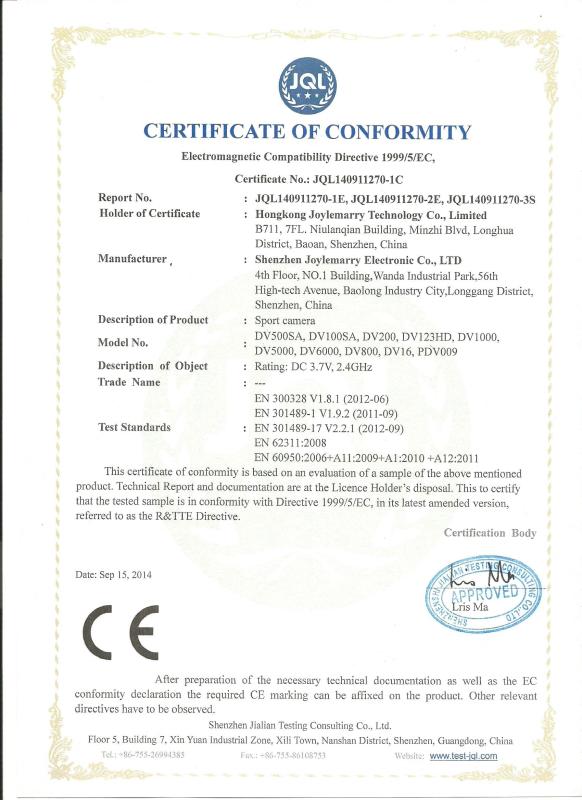 CE - Shenzhen Joylemarry Electronic Co., Ltd.