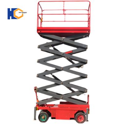 China Hotels 11m Mobile Scissor Lift Manufacturer Best Price Electric Scissor Lift Platform 0.3tons for sale