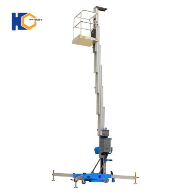 China Aerial Work Aluminum Alloy Lift Table Air Working Platform Portable Single Mast Lift Platform for sale