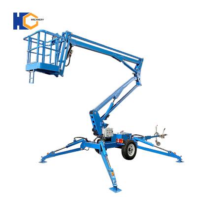 China Hotels Fast Delivery Small Trailer Mounted Articulated Boom Lift Man Lift for sale