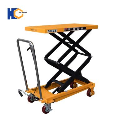 China Good quality keywords manual hydraulic lift table 800KG 1760lbs double scissor lift table for sale