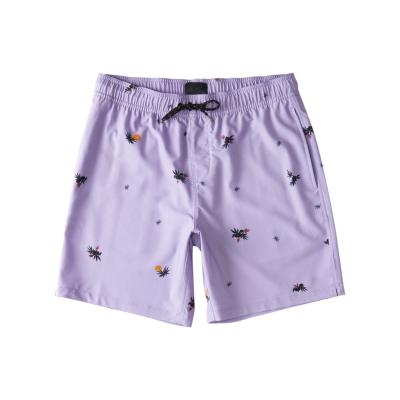 China Plus Size Simple Design Fashionable Beach Shorts Swim Trunks OEM Light Lavender Quick-drying Beach Shorts for sale