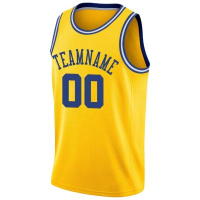 China Breathable White Black And Yellow Basketball Tank Top To Print Reversible Youth Basketball Uniform Sets for sale