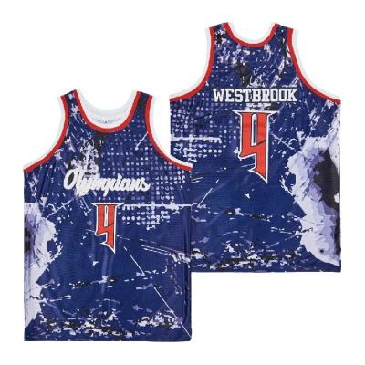 China 2022 breathable latest design 100%polyester blue color sublimated basketball singlet uniform for men for sale