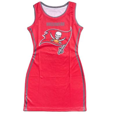 China Red Color Breathable Classic Basketball Fitted Tank Top Dress Custom Women Basketball Tank Top Uniform Dress for sale