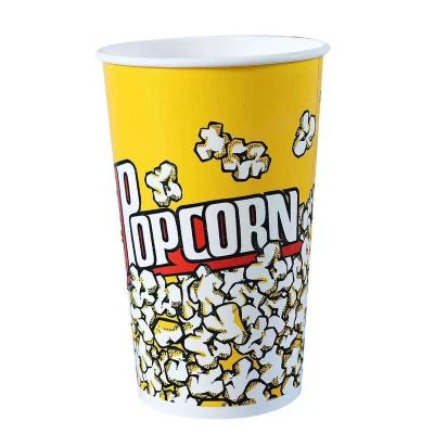 China Popcorn Recyclable Disposable Paper Bowl Pail Dessert Package Box Lid Fast Food Takeout Soup Bowl for sale