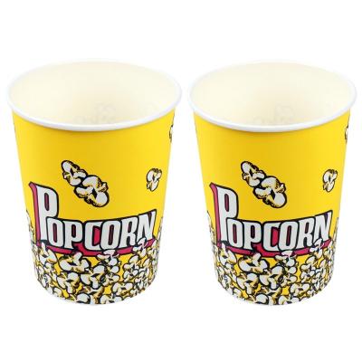 China 32oz Recyclable Wholesale Disposable Paper Soup Cup Bowl Popcorn Friendly Packaging Buckets With Lid for sale