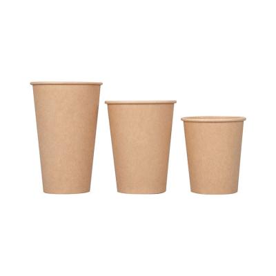 China Customized Biodegradable Biodegradable Kraft Paper Cups Coffee Disposable Flat Paper Cups for sale