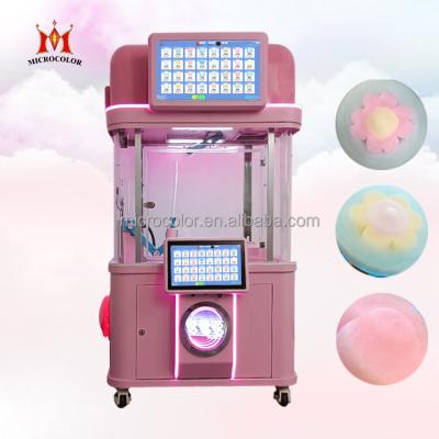 China Factory Good Price Full Automatic Microcolor Cotton Candy Vending Machine Multi Flavors Candy Floss Machine MC980 For Sale for sale