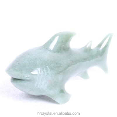 China China Wholesale Cut Out Crystal Animals Customized Green Aventurine Crystal Shark For Healing Decoration for sale