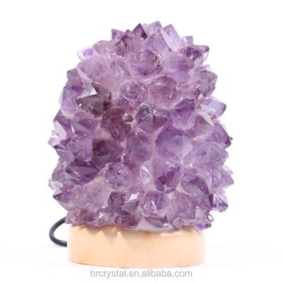 China Wholesale High Quality Europe Crystal Lamp Handmade USB Amethyst Group Lamp for Decoration for sale