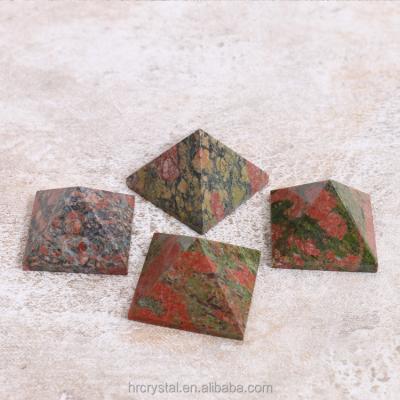 China Wholesale Crystal Pyramid Carving Natural Unakite Healing Europe Pyramid For Gift for sale