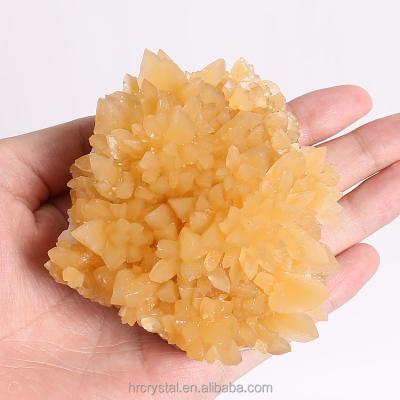 China Wholesale Natural Group of China Crystal Cluster Specimens Yellow Calcite for Decoration for sale