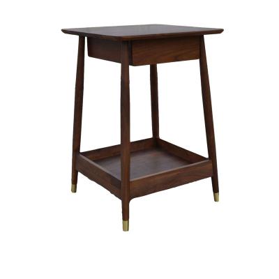 China All Wholesale High Quality Walnut Durable 43x43x61cm Living Room Snack End Bedside Table for sale