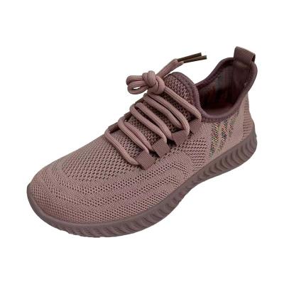 China Breathable Wholesale Mesh Casual Outdoor Sports Breathable Soft Walking Running Shoes Fly Woven Shoes for sale