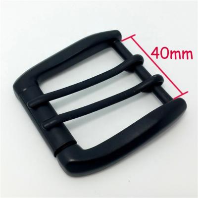 China Black Double Plate Buckle Fashion Custom 40mm Alloy Pin Belt Buckle for sale