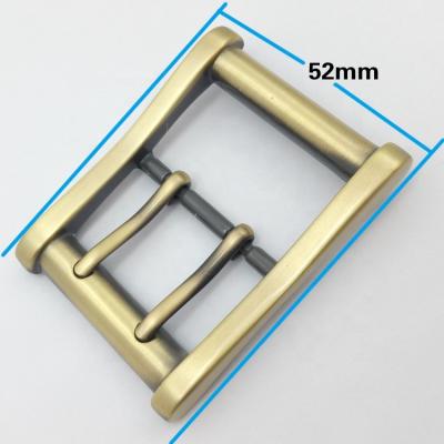 China Wholesale Zinc Alloy 40mm Double Pin Center Bar Buckle Brush Pin Buckle Antique Brass Finish for sale