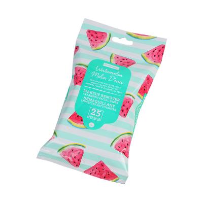 China Eco - Friendly Organic Makeup Remover Wipes OEM Fruity Individually Wrapped Packaging Of Face Cleansing Wipes Makeup Cloth for sale