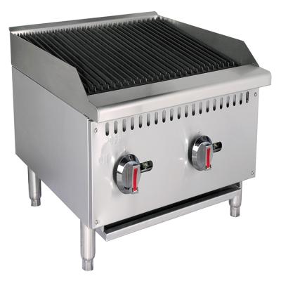 China Adjustable Height Kitchen Equipment Restaurant Countertop Briquette Barbecue Gas Charbroiler Grill ETL Certificate for sale