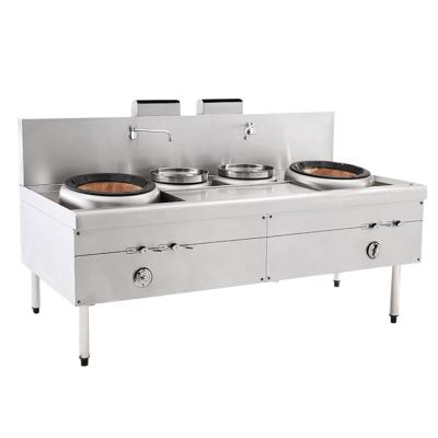 China FHT-China Guangdong Style Gas Cooker Cooking Range 2 Works Chinese Cooking Stove 2150*1150*1250 for sale