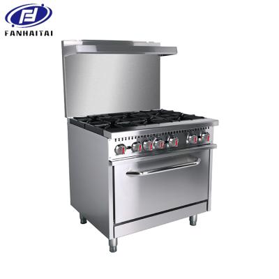 China ETL Hot Dishes Commercial Gas Stove 6 Burner Multiple Function Commercial Gas Stove Open Stove 36