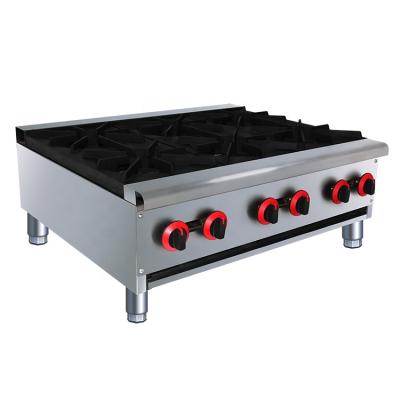 China ETL Commercial Certificate Commercial Restaurant Cooking Cooker Worktop Stove 6 Countertop 6 Burners Gas Griddle for sale