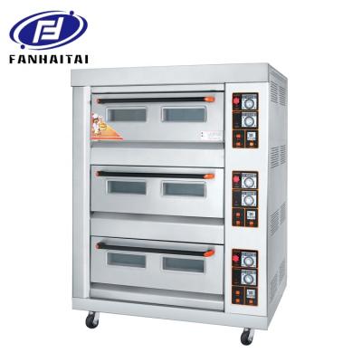 China Bakery FHT-China Factory Baking Equipment, 3 Deck 6 Tray Gas Bakery Oven, Pizza Cake Bread Commercial Bakery Oven for sale