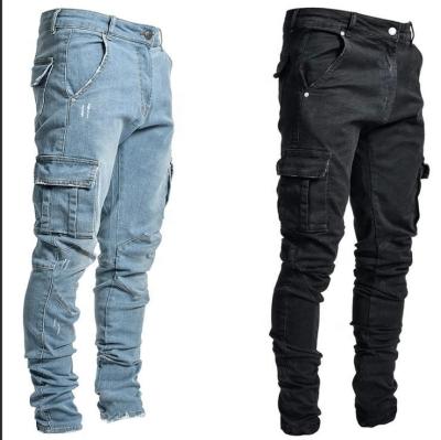 China Hot Selling Viable LW Cargo Jeans Pants For Men Skinny Plus Size Mens Jeans With Zipper Pockets for sale