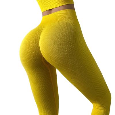 China Breathable LW-Elastic Soft Ribbed Fitness Pants Sports Workout Drying Yoga Seamless Gaiters for sale