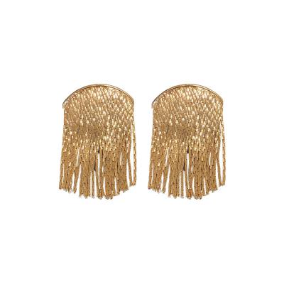 China Religious Fashional Advanced Fine Jewelry Metal Fringe Sense Geometric Ins Earrings for sale