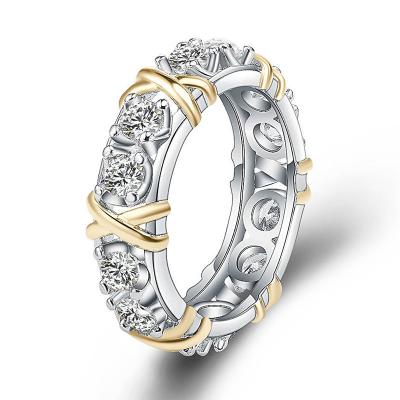 China Romantic Girl Wedding Ring Band Jewelry Round Cut Diamond Eternity Ring for Women for sale