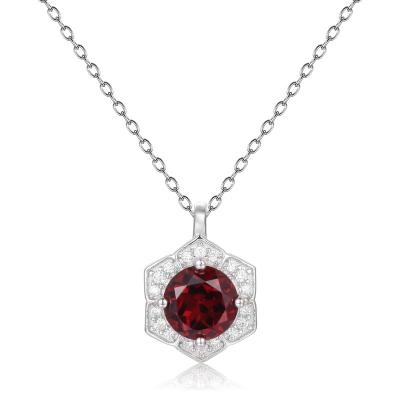 China Designer Ladies Neck Lace CLASSIC Quality Red Gem Pendant Necklace For Women Good Price for sale