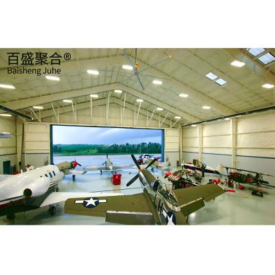 China Q235/Q345B Estrutura de aço pré-fabricada de grau Hangar de aeronaves para armazém de armazenamento à venda