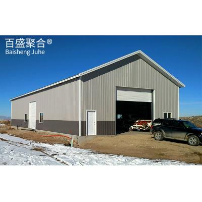 China Garage met staalconstructie voor dubbele auto metalen garage en staaltuingebouwen Te koop