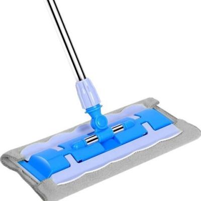 China Top Quality Style Large Rectangle Microfiber Sustainable Base Industrial Flat Floor Mop Magic Easy Cleaning Mop With Steel Handle for sale