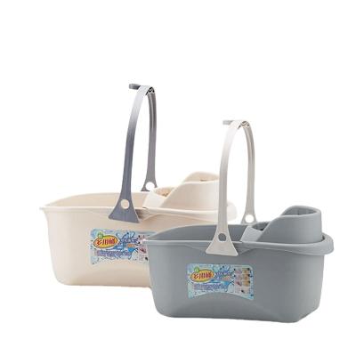 China Self-Washed Bucket Viable High Quality Plastic Magic Hand Wash Mop Free Wash For Flat Mop And PVA Mop for sale