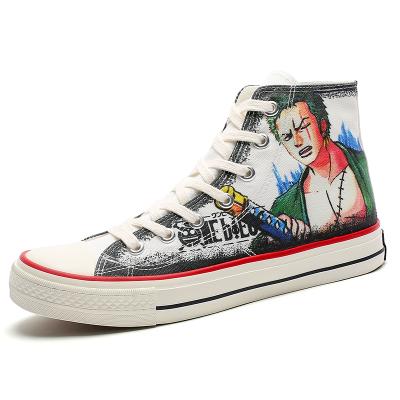 China Fashion Trend Autumn Pirate King Animation New High Top Custom Made Canvas Shoes, Canvas Shoes Men, Men's Canvas Casual Shoes for sale