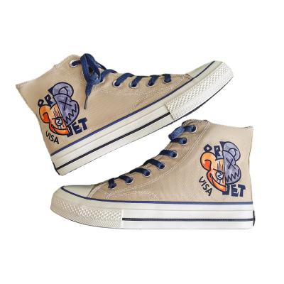 China Fashion Trend Autumn Trend High Top Casual Personalized Csi Custom Painted Shoes , Sublimation Printed Vulcanized Canvas Shoes for sale