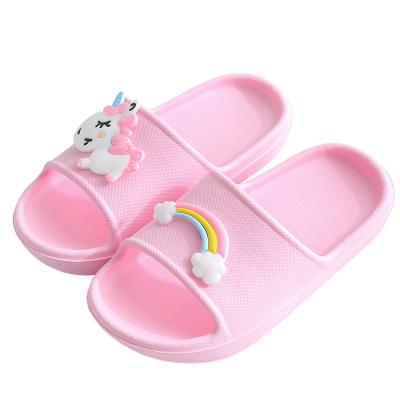 China Factory direct supply hi quality flat slippers cute unicorn summer children's wholesale indoor household soft non-slip slippers for sale