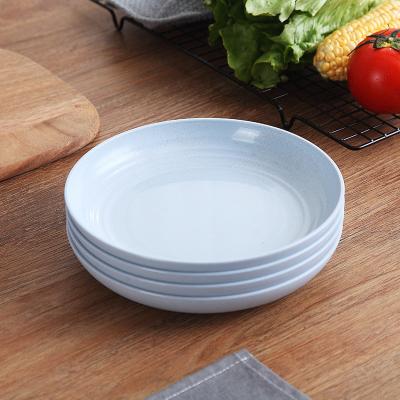 China Sustainable Wholesale Wheat Straw Food Tray Restaurant Home Hotel Use Food Serving Dish 4 Pcs Kitchen Set Dishes Plates for sale