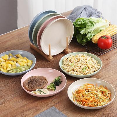 China Sustainable Nordic Wheat Straw 4 Pieces Dining Dish Set Kitchen Set Plates Dishes for sale