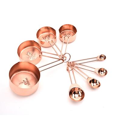 China Sustainable 8 piece copper plated jigs and cups set for sale