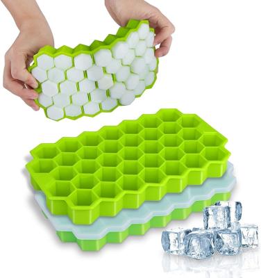 China 37 Cavities BPA Free Viable Honeycomb Meal Prep Ice Cube Tray Mini Silicone Tiny Ice Cube Tray for sale