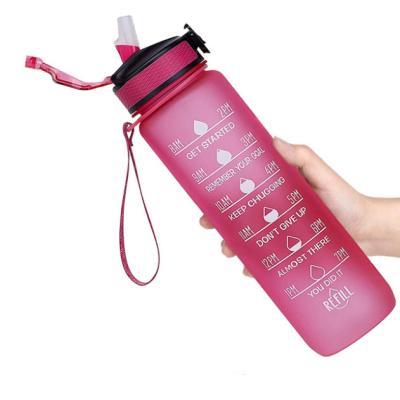 China Viable Wide Mouth Durable BPA Free Motivational 32oz Water Bottle With Time Marker for sale