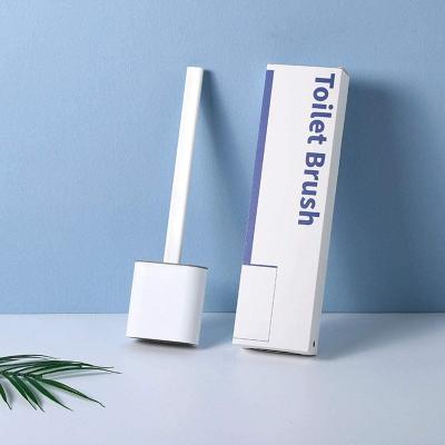 China Sustainable Household Bathroom Cleaning Bristle Toilet Brush Soft Silicone Flex Toilet Brush With Holder for sale