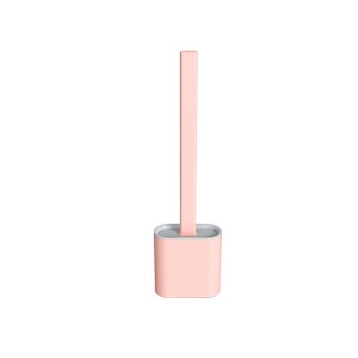 China Durable High Quality Flat Wash Room Toilet Brush Soft TPR Silicone Toilet Brush With Toilet Brush Holder for sale